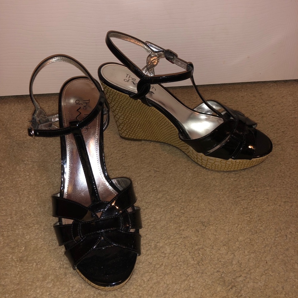 Black Wedges with Cork Bottoms